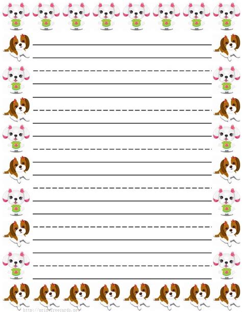 Girl Dogs Free Printable Kids Stationery Free Printable Writing Paper