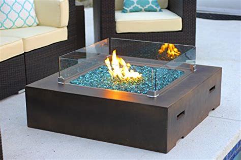 42 X 42 Square Modern Concrete Fire Pit Table W Glass Fire Pit Table Concrete Fire