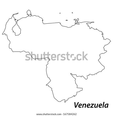High Detailed Vector Map Contour Venezuela Stock Vector Royalty Free
