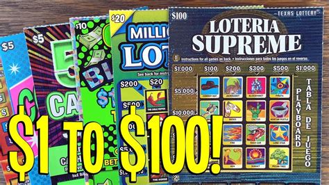 1 Ez To 100 Loteria Supreme 💰 190 Texas Lottery Scratch Offs Youtube