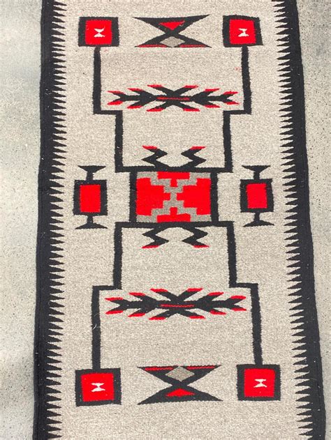 Lot Native American Storm Pattern Wool Rug