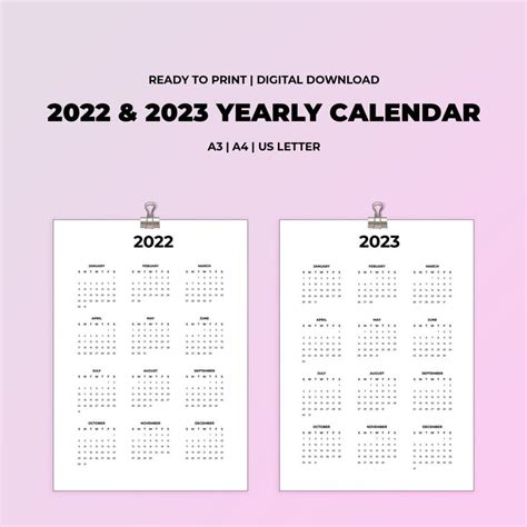2022 2023 Two Year Calendar Free Printable Pdf Templates Riset
