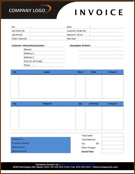 Independent Contractor Invoice Template Word Template 1 Resume