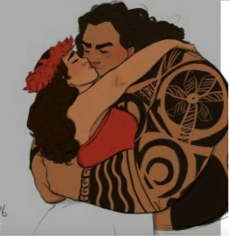 Older Moana And Mauis Romantic Kiss Moment Disney Princess Moana Disney Princess Art Disney