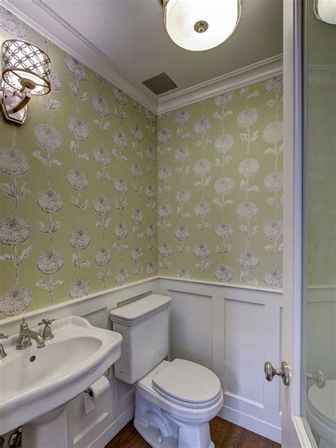 Graphic Floral Pattern Wallpaper For Vintage Bathroom Decor Gallery