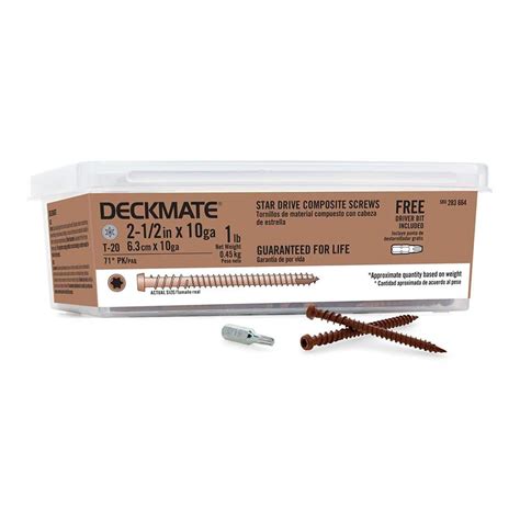 Deckmate 10 2 12 In Star Pan Head Composite Deck Screws 1 Lb Box