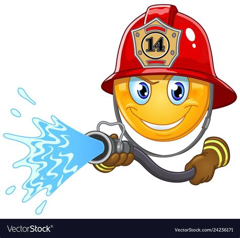 Fireman Emoticon Using A Hose Download A Free Preview Or High Quality