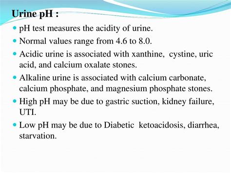 Higher the concentration of ions. PPT - URINE AND STOOL EXAMINATION PowerPoint Presentation ...