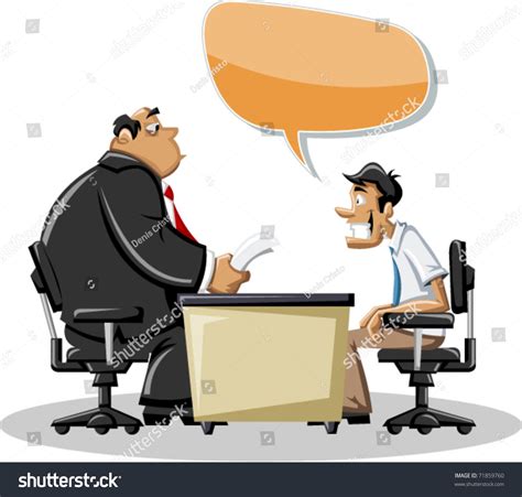 Cartoon Man Talking His Boss Office Stock Vector 71859760 - Shutterstock