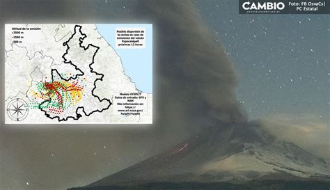 Mapa En Estos Estados Caerá Ceniza Del Volcán Popocatépetl