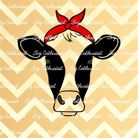 Cow SVG Bandana SVG Cute Cow Svg Heifer Clipart Farm Svg Etsy