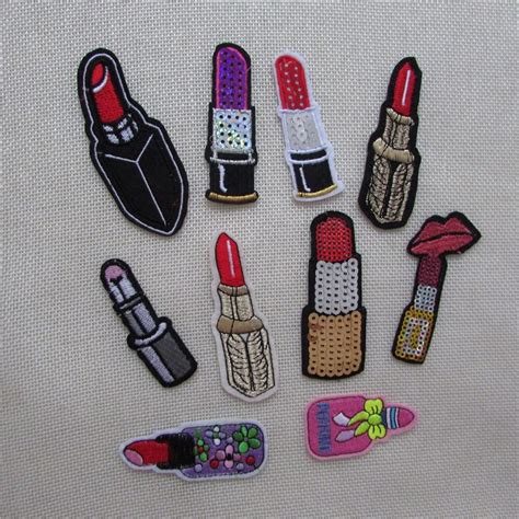 New Arrive Fashion Different Style Lipstick Hot Melt Adhesive Applique