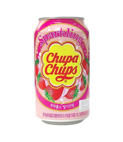 Chupa Chups Sparkling Carbonated Drink Strawberry And Cream 345ml