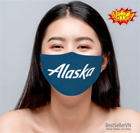 Alaska Airlines Face Mask Printed Facial Decorations For Women Etsy
