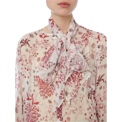 Pussy Bow Tie Floral Blouse Usc