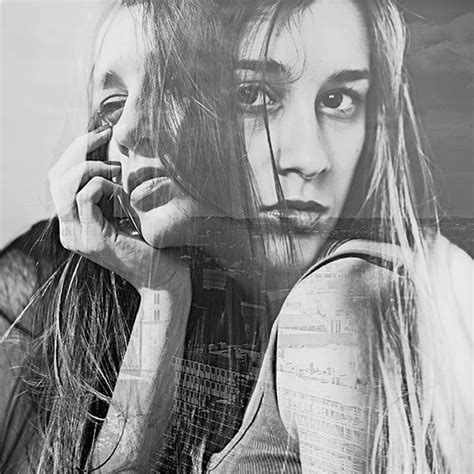 Aneta Ivanova Set Of Double Exposure Self Portraits In Black And White