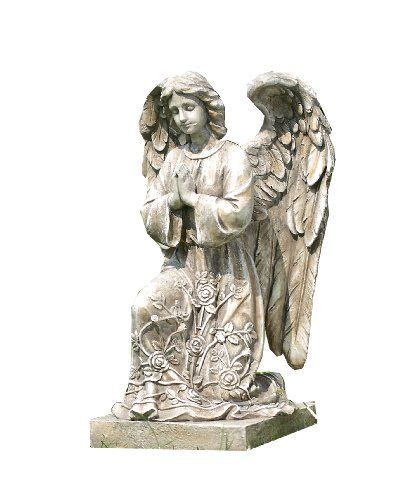 Napco Kneeling Praying Angel On Pedestal Garden Statue To View