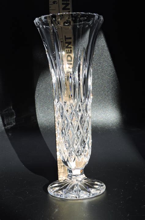Vintage 8 Lead Crystal Flared And Footed Bud Vase Etsy