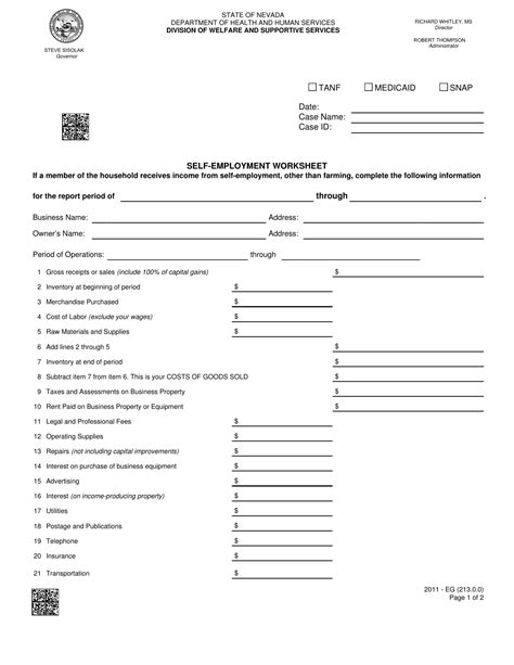Form 2011 Eg Download Fillable Pdf Or Fill Online Self Employment