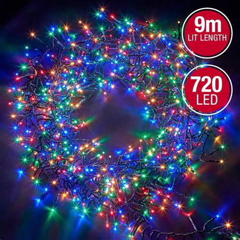 Christmas Lights 720 Led 9m Led Multi Action Tree Lights Cluster Lights