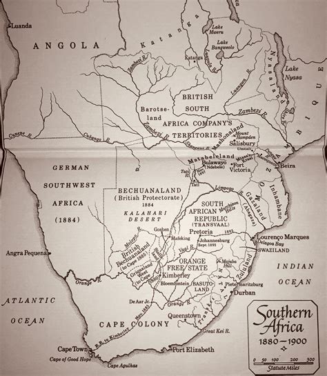 Map Of Southern Africa In The Late 19th Century South Africa Map