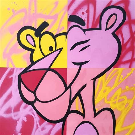 Pink Panther By Iwan Roberts Original Painting Spray Paint