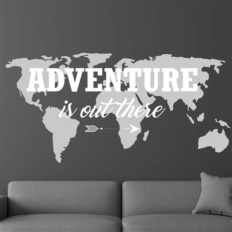 Adventure Is Out There Quote And Map Kidz N Clan Decor Wall Stickers