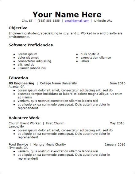 It lacks white space for work experience, and correctly placed accents focus the employer's attention on your education and personal qualities. Great Student Cv Template No Experience Pictures no work experience resume templates free to ...