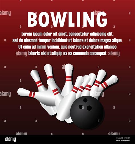 Bowling Banner For Bowling Tournament Vector Illustration Stock Vector