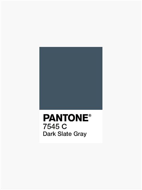 Pantone Dark Slate Gray 7545 C Sticker By Skyuanow Og Redbubble