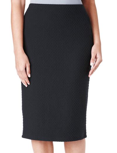 Marks And Spencer Mand5 Collection Black Knee Length Textured Ponte