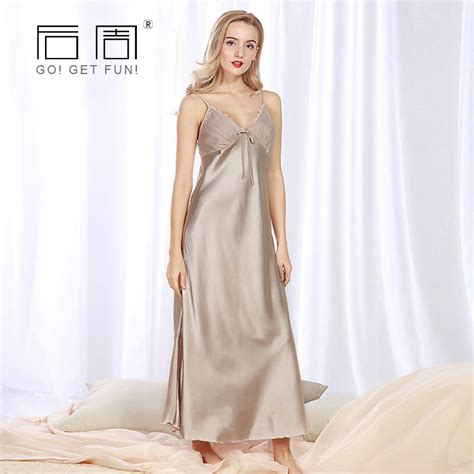 Qweek Long Nightgowns And Sleepshirts Sleepwear Satin Silk Women