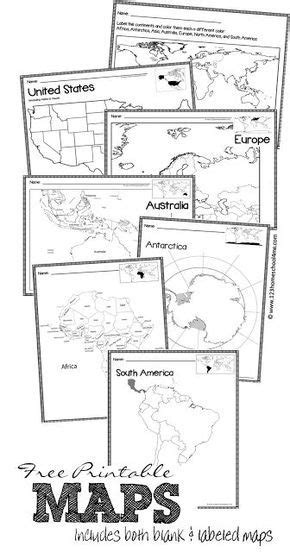 Printable Maps 3rd Grade Social Studies Teaching Geography 6th