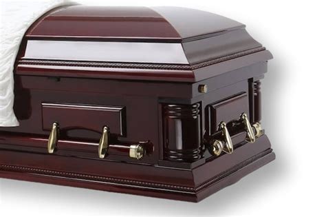 Status Burial Casket With Cherry Finish And Ivory Velvet Interior