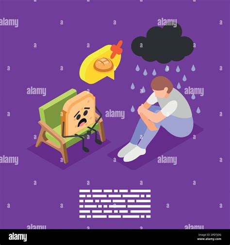 Gluten intolerance isometric background composition with human