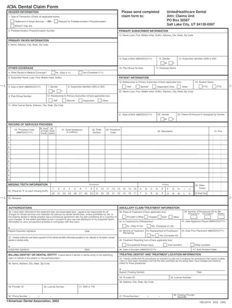 Uhc Dental Claim Form Fill Out And Sign Printable Pdf Template