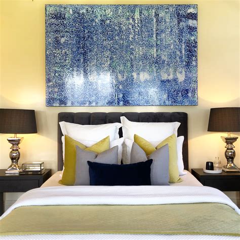 Bedroom Styled By Zenza Interiors Featuring An Abstract Painting By