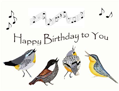 Little Birds Singing Birthday Greeting