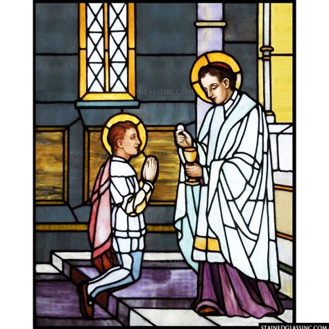 The First Communion Religious Stained Glass Window