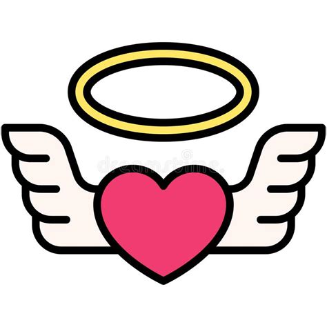 Angel Heart Icon Love And Heart Vector Stock Vector Illustration Of