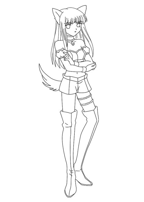 Adorable Wolf Girl Coloring Page Free Printable Coloring Pages For Kids