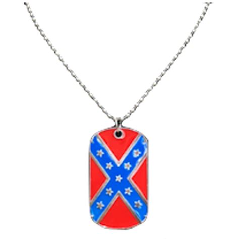 Confederate Flag Round Necklace