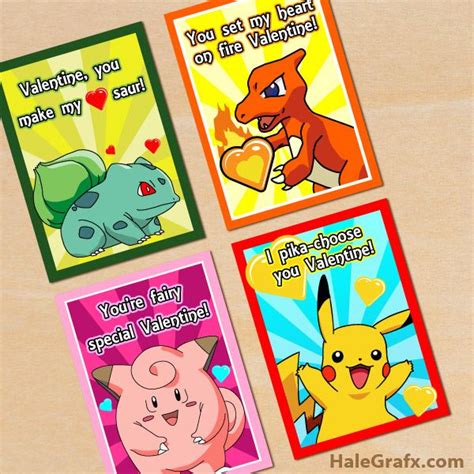 Pokemon Valentines Cards Printable Customize And Print