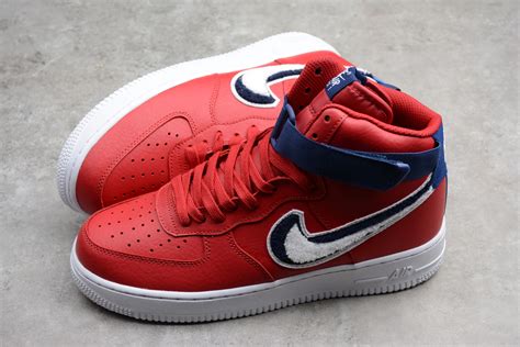 Nike Air Force 1 High 07 Lv8 Chenille Swoosh Gym Redwhite Blue Void 806403 603