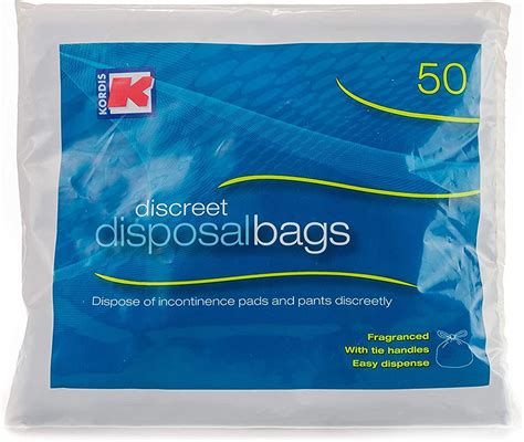 Kordis Large Adult Incontinence Disposal Bags 3 X 50 Bags Fragranced Nappy Sacks With Tie