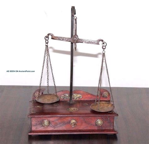 1900 S Old Antique Gold Smith Jewelry Weight Balance Brass Scale With
