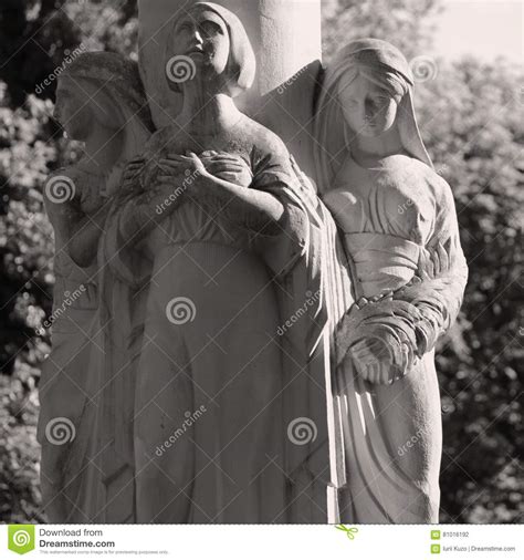 Statue Of Three Women As A Symbol Of Past Present And