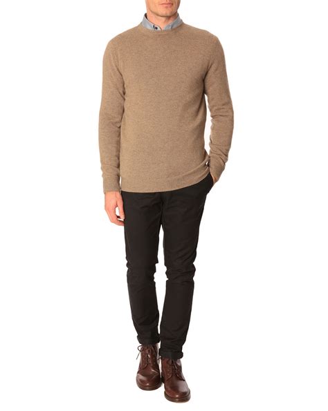Menlook Label Geoffroy Dark Beige Cashmere Sweater In Beige For Men Lyst