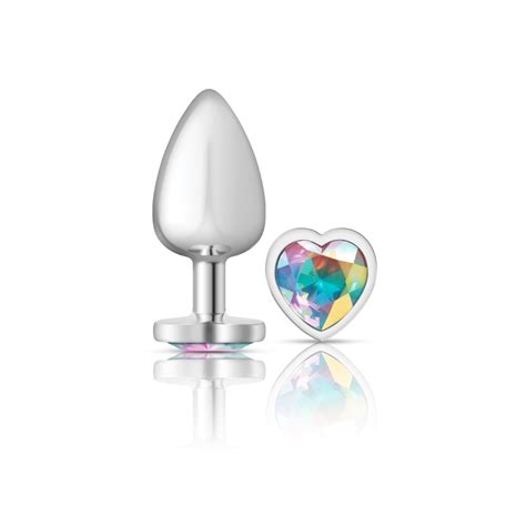 Vb Cc Cheeky Charms Silver Metal Butt Plug Heart Clear Large Honey S Place