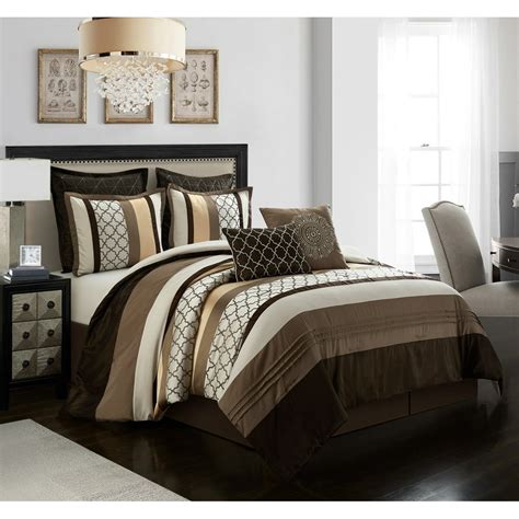 Lanco Rosanna 8 Piece Bedding Bedroom Comforter Set Geometric Design